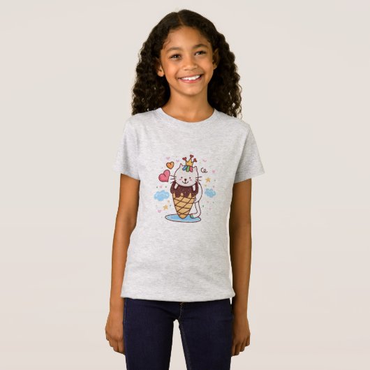 kerstkat, kawaii, schattig, anime, liefde, kawaii t-shirt (Voorkant volledig)