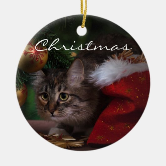 kerstKat Keramisch Ornament (Voorkant)