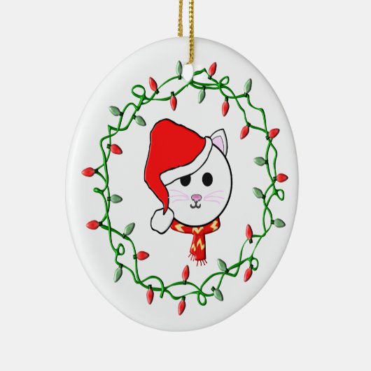 kerstkat keramisch ornament (Rechts)