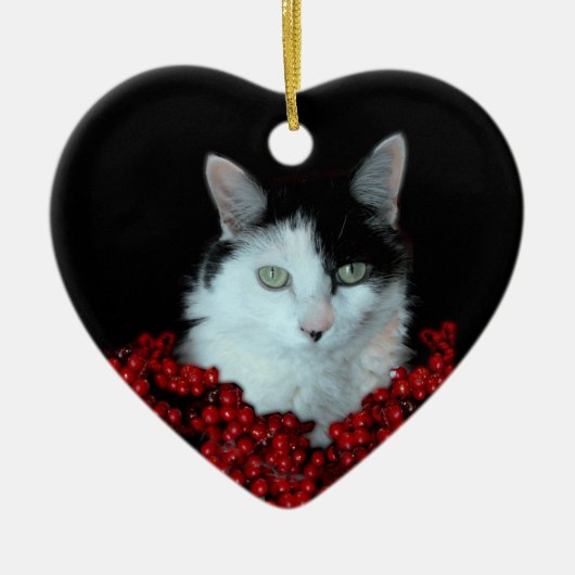 kerstkat keramisch ornament (Voorkant)