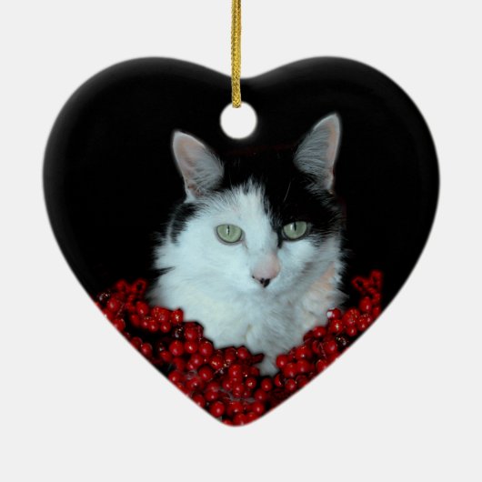 kerstkat keramisch ornament (Achterkant)