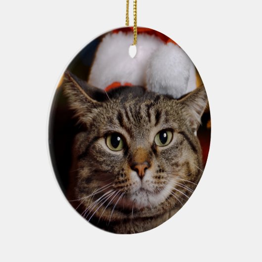 kerstkat keramisch ornament (Rechts)