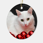 kerstkat keramisch ornament (Links)
