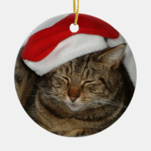 kerstkat keramisch ornament