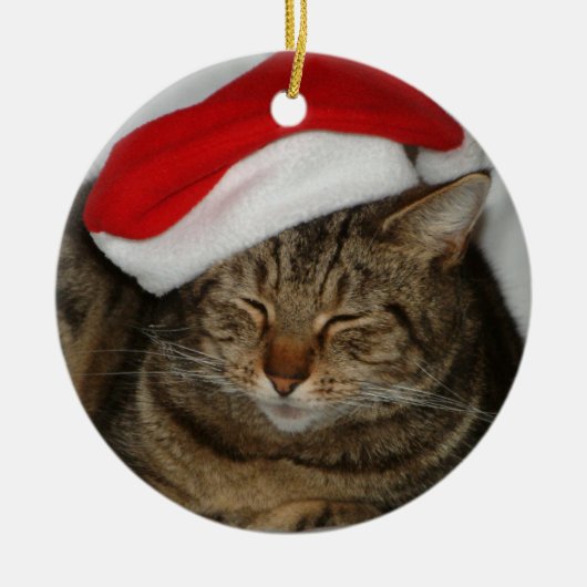 kerstkat keramisch ornament (Voorkant)