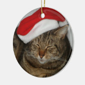 kerstkat keramisch ornament (Links)