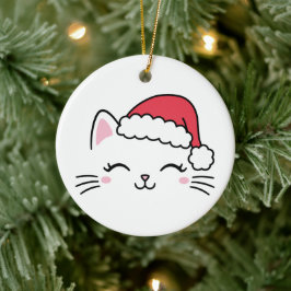 Kerstkat Keramisch sieraad Ornament