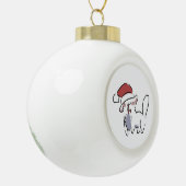 Kerstkat Keramische Bal Ornament (Links)