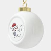Kerstkat Keramische Bal Ornament (Rechts)