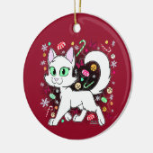 Kerstkat Keramische Versiering (Rood) Keramisch Ornament (Links)