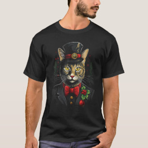 Kerstkat Kerstboom Mooie Kitty Kerstkleding T-shirt