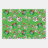 kerstkat - kerstkat met kerstmis inpakpapier vel (Voorkant)