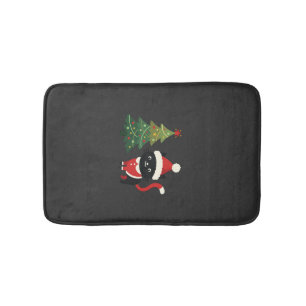 Kerstkat Kerstman Boom Vector Badmat