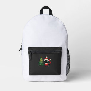 Kerstkat Kerstman Boom Vector Bedrukte Rugzak