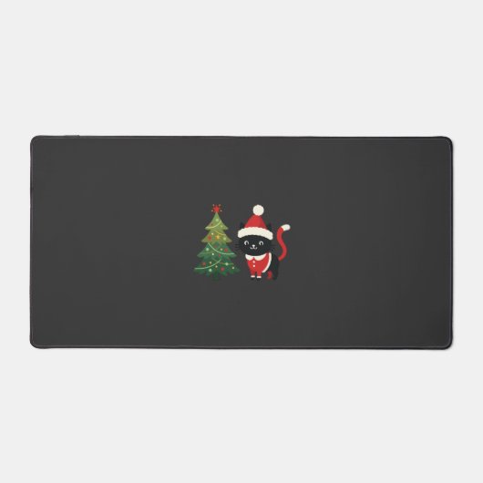 Kerstkat Kerstman Boom Vector Bureaumat (Voorkant)