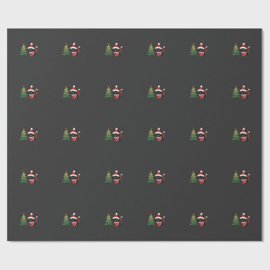 Kerstkat Kerstman Boom Vector Cadeaupapier (Vlak)