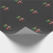 Kerstkat Kerstman Boom Vector Cadeaupapier (Hoek)