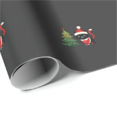 Kerstkat Kerstman Boom Vector Cadeaupapier (Rol Hoek)