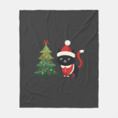 Kerstkat Kerstman Boom Vector Fleece Deken (Voorkant)