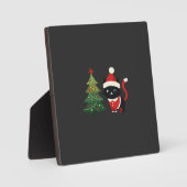 Kerstkat Kerstman Boom Vector Fotoplaat (Voorkant)