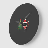 Kerstkat Kerstman Boom Vector Grote Klok (Hoek)