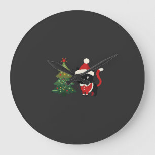 Kerstkat Kerstman Boom Vector Grote Klok