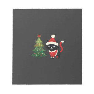 Kerstkat Kerstman Boom Vector Notitieblok