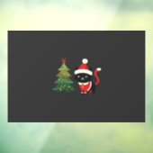 Kerstkat Kerstman Boom Vector Raamsticker (Vel 3)