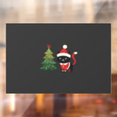 Kerstkat Kerstman Boom Vector Raamsticker (Vel 2)