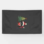 Kerstkat Kerstman Boom Vector Spandoek (Horizontaal)