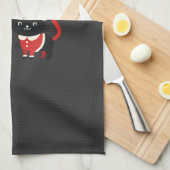 Kerstkat Kerstman Boom Vector Theedoek (Quarter Fold)