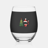 Kerstkat Kerstman Boom Vector Wijnglas Zonder Voet (Achterkant)