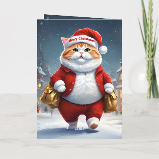 Kerstkat Kerstman, Kaart (Achterkant)