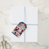 Kerstkat Kerstman, Kerstmis Cadeaulabel (Met Touw)