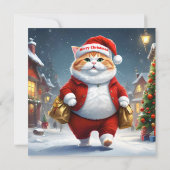 Kerstkat Kerstman, Kerstmis Kaart (Achterkant)