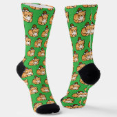 Kerstkat Kerstmis - Knuffelige Kat in Kerstmannenh Sokken (Gebogen)