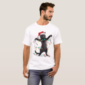 Kerstkat Kerstverlichting T-shirt (Voorkant volledig)