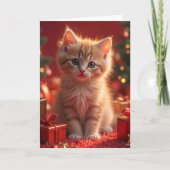 KERSTKAT KITTEN BLANKE KAART (Voorkant)