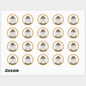 Kerstkat Klassieke Ronde Sticker (Vel)