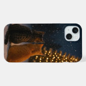 Kerstkat Koppel iPhone Hoesje 15 Plus Case (Achterkant horizontaal)