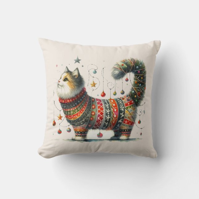 Kerstkat Kussen (Voorkant)