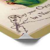 Kerstkat Lady, Louis Wain Poster (Hoek)