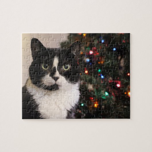 kerstkat legpuzzel (Horizontaal)