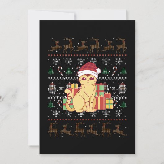 Kerstkat Lelijke Kerstcadeau Kaart (Voorkant)