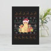 Kerstkat Lelijke Kerstcadeau Kaart (Staand voorkant)