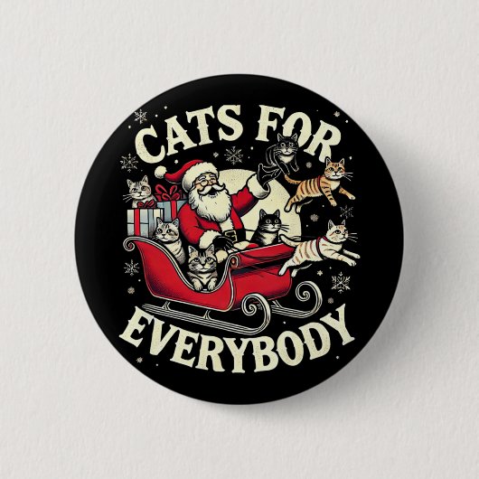 Kerstkat Liefhebber Kerstkatten Ronde Button 5,7 Cm (Voorkant)