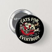 Kerstkat Liefhebber Kerstkatten Ronde Button 5,7 Cm (Voorkant /achterkant)