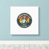 Kerstkat Lieve Katten Design - Kerstkat Club Canvas Afdruk (Insitu (Houten vloer))