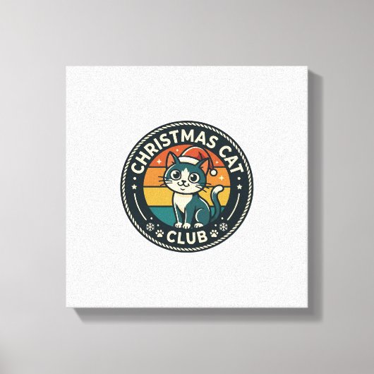 Kerstkat Lieve Katten Design - Kerstkat Club Canvas Afdruk (Voorkant)