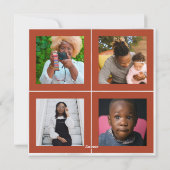 Kerstkat, linten van glinsterend rood en groen pla feestdagenkaart (Achterkant)